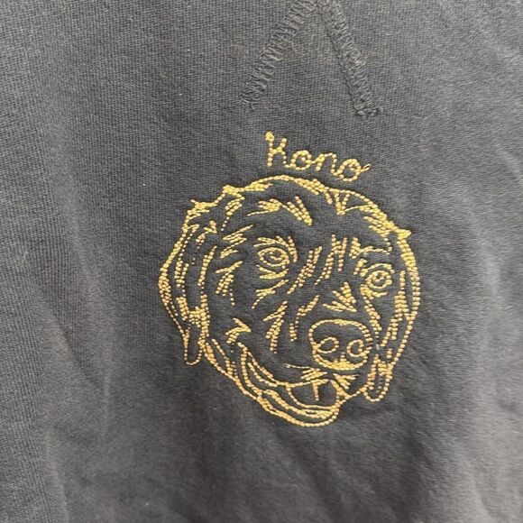 Navy Blue Crewneck Sweater - STAUD Custom Golden Retriever Embroidered Pullover - Picture 2 of 4
